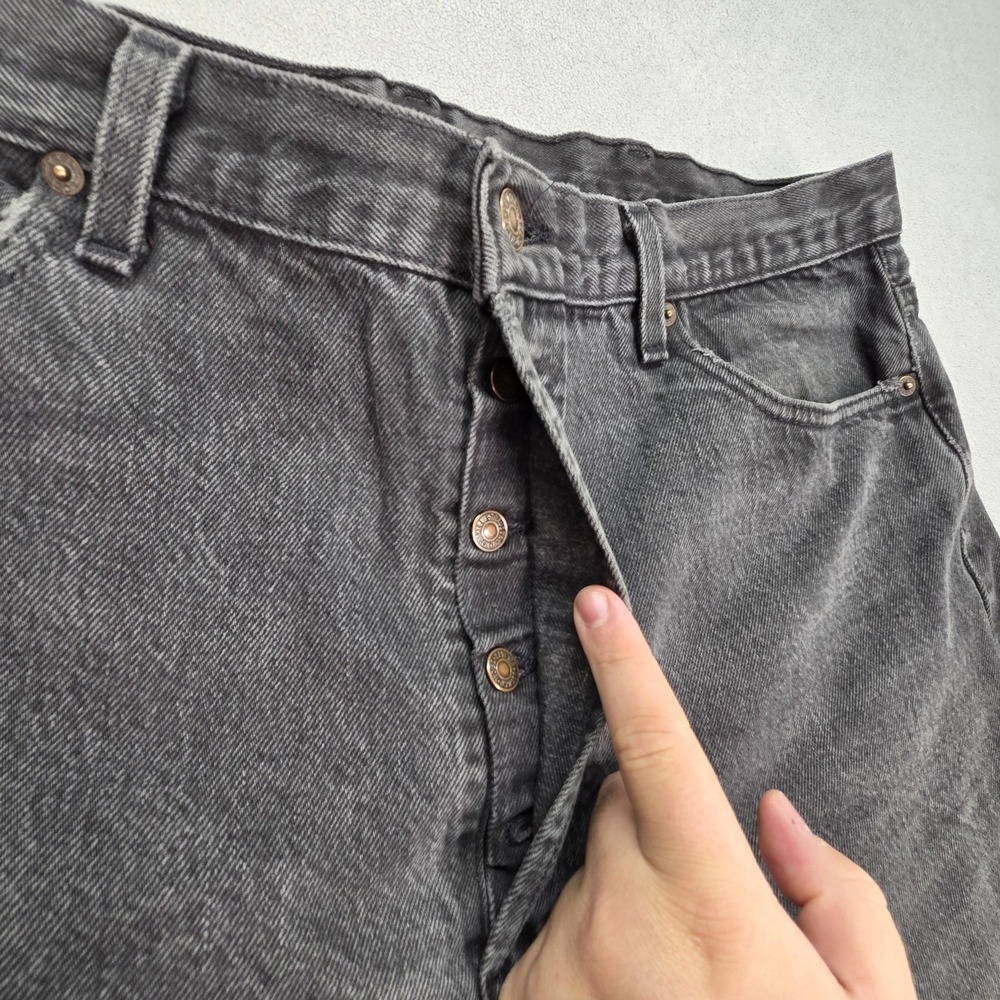 Vintage Levis 501 Jeans Mens Charcoal Straight Button Fly USA 90s Fits 38x27 - Picture 12 of 16
